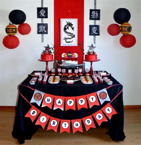 Ninja Birthday Party Ideas | Photo 1 of 11 | Ninja themed birthday party, Ninja party ...