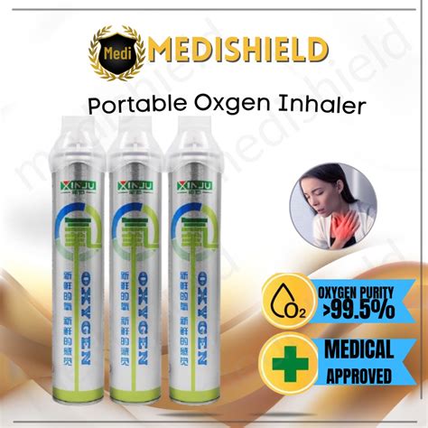 OPURE Oxygen Tank Portable / Oxygen inhaler [99.6% Oxygen] 1000mL ...