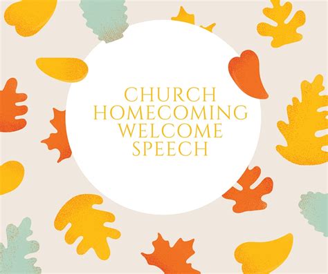 church homecoming welcome speech