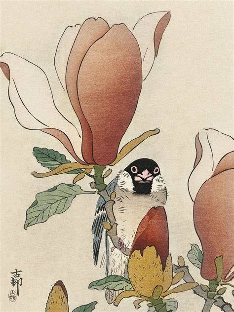 Japanese Bird Art Print Japanese Art Print Poster Bird Decor - Etsy