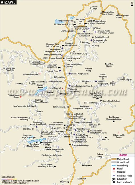 Aizawl City Map | Map, Mount carmel school, City map