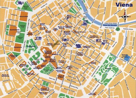 Street map of central Vienna - Map of street central Vienna (Austria)