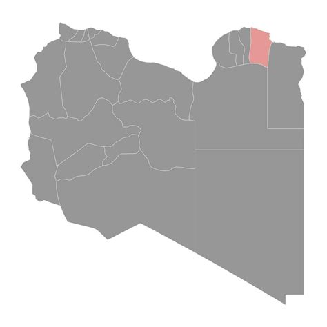 Derna district map, administrative division of Libya. Vector ...