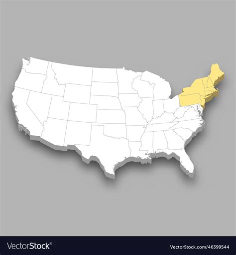 Northeast region location within united states map