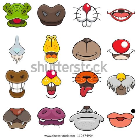 Stock vektor „Vector Illustration Different Wild Animals Mouth“ (bez ...