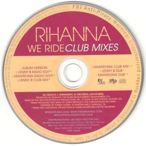 Rihanna - We Ride (Club Mixes) Lyrics and Tracklist | Genius