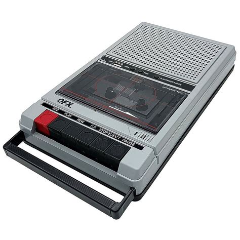 Silver QFX RETRO-40 Shoebox Cassette Tape Recorder +AUX/USB +Built-In ...