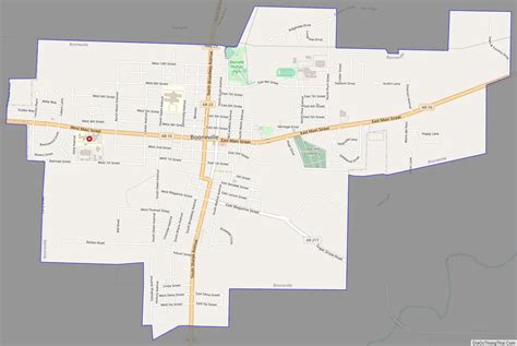 Map of Booneville city, Arkansas - Thong Thai Real