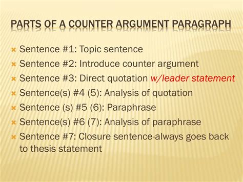 PPT - Counter Argument Paragraph PowerPoint Presentation, free download - ID:2078633