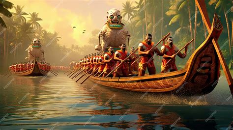 Premium AI Image | Onam boat race Happy onam Onam festival Generative ai