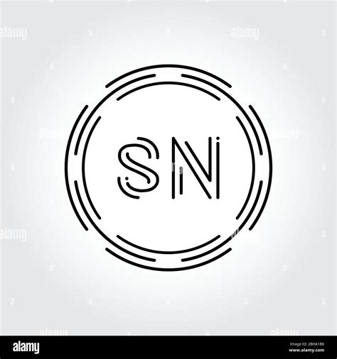 Initial SN Logo Design Creative Typography Vector Template. Digital ...