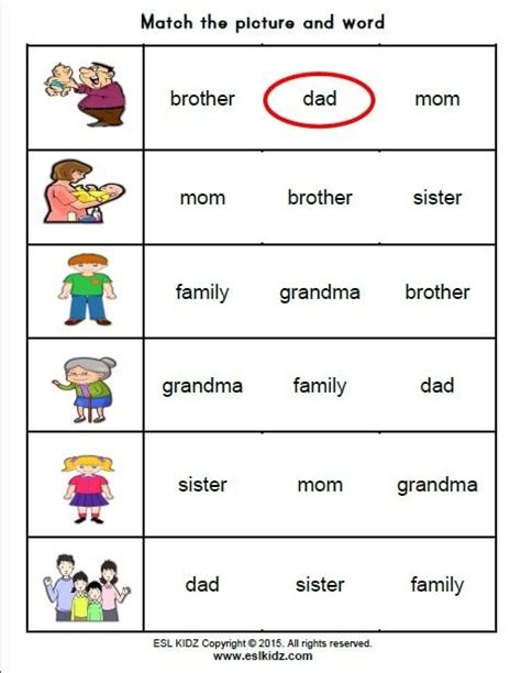 Family - Activities, Games, and Worksheets for kids | English worksheets for kids, Family ...