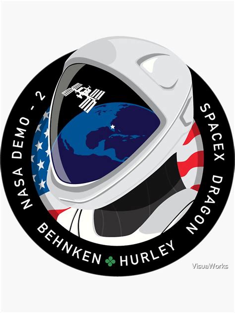 "SpaceX NASA Crew Dragon DM-2 Mission Patch" Sticker for Sale by VisuaWorks | Redbubble