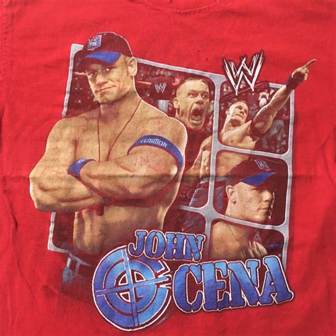 Vintage 2000's WWE Authentic John Cena XL RED T-Shir… - Gem