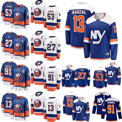 2020 New York Islanders Jerseys 13 Mathew Barzal Jersey 27 Anders Lee ...