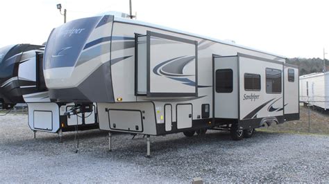 TWO FULL BATH FIFTH WHEEL CAMPER! 2021 Forest River Sandpiper 3330BH ...