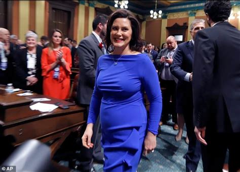 Here is Gretchen Whitmer in a blue dress and the dress looks perfect on ...