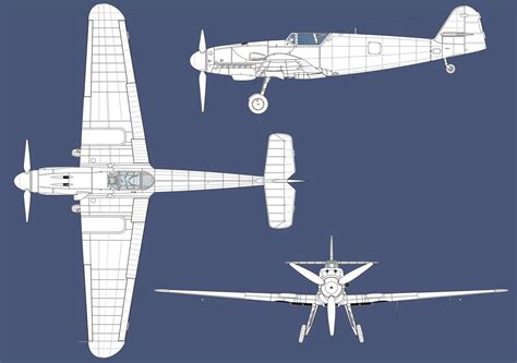 Asisbiz Messerschmitt Line Drawing Bf 109K Technical Data Large Format 01