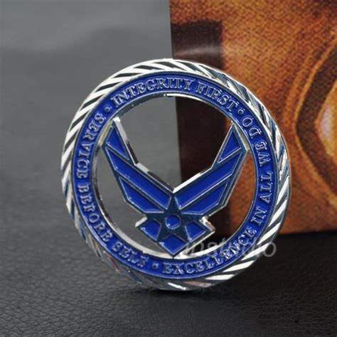 Wholesale Best Quality BRAND US Air Force Core Values Challenge Coin Silver Plated USAF ...