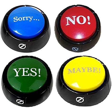 Set of 4 Talking Buttons - No, Yes, Sorry #NoveltyGagToys | Talking buttons, Novelty, Toys