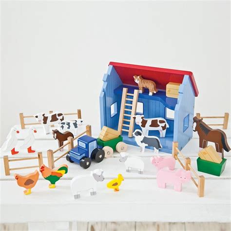 Wooden Farm Playset | Kids holiday gifts, Preschool learning toys ...