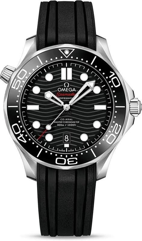 Omega Seamaster Diver 300M Co-Axial Master Chronometer Black Dial on Rubber Strap - Exquisite ...