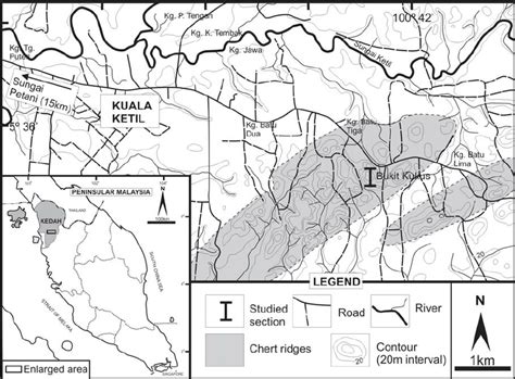 Map showing studied section in Kuala Ketil, south Kedah. | Download ...