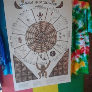 Vintage Hawaiian Moon Calendar Made by Native Hawaiian Artist.original ...