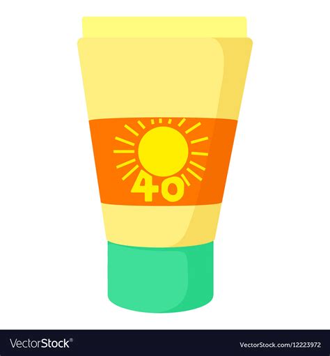 Sunscreen icon cartoon style Royalty Free Vector Image