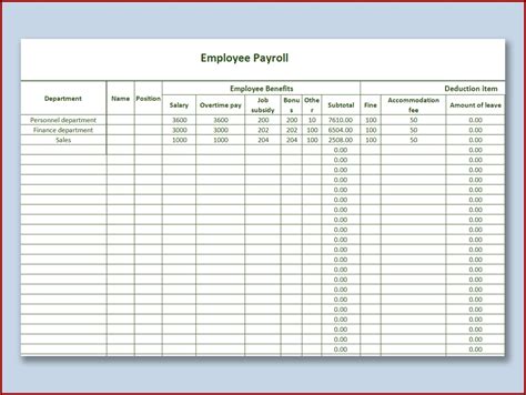 Payroll Spreadsheet Template Canada - Template 1 : Resume Examples #Bw9jQ3Ka27