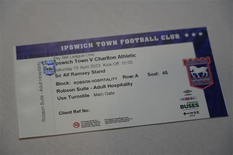 WIN hospitality tickets to Ipswich Town v Charlton - a Sports ...