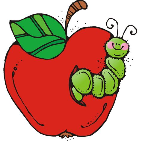 Apple With Worm Clip Art drawing free image download