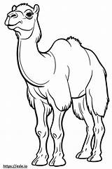 Bactrian Camel Friendly coloring Page sketch template