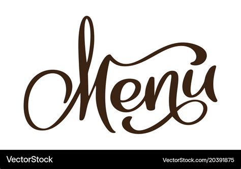 Menu restaurant hand drawn lettering phrase text Vector Image