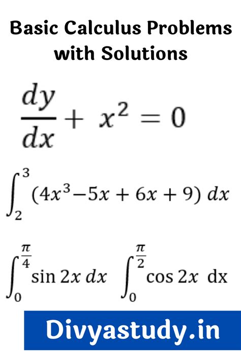 Basic Calculus Problems with Solutions Class 12th in 2021 | Calculus ...