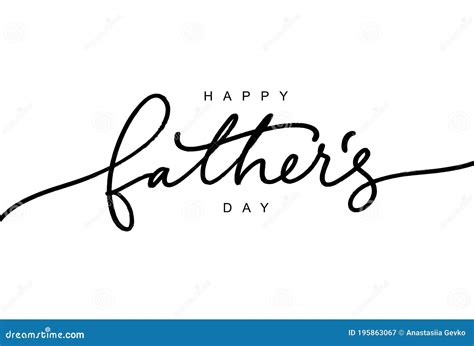 Happy Father S Day Calligraphy Greeting Card. Stock Vector ...