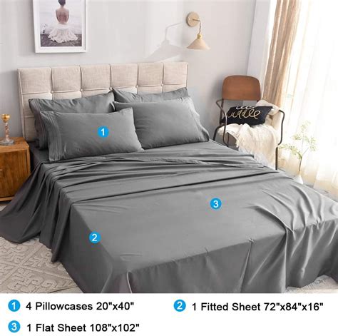 California King 6-Piece Bed Sheets Set Microfiber 1800 Thread Count Percale 16 I | eBay