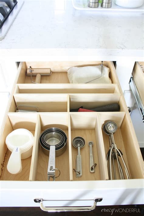 DIY custom kitchen drawer organizers - Crazy Wonderful