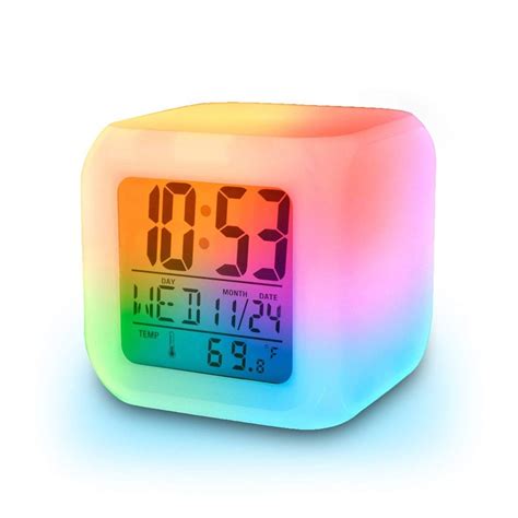 White Digital 7 Color Changing Led Cube Alarm Table Clock at Rs 100/piece in New Delhi