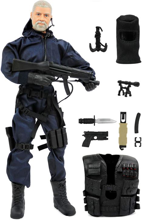 Kids Police Unit Swat Assaulter 12" Action Figure Play Toy Set with ...