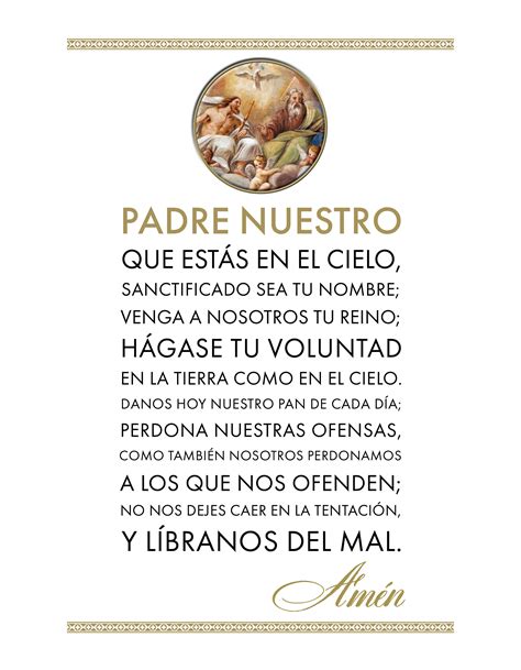 Padre Nuestro Our Father Prayer Poster in SPANISH 8.5 X 11 Poster ...