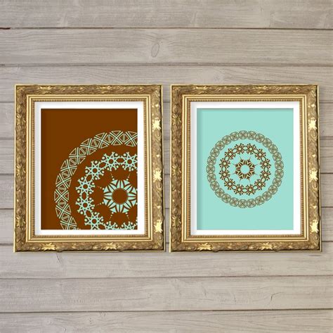 Geometric Circle Mandala Pattern Printable Wall Art Turquoise - Etsy