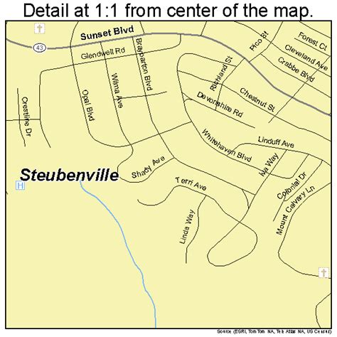 Steubenville Ohio Street Map 3974608