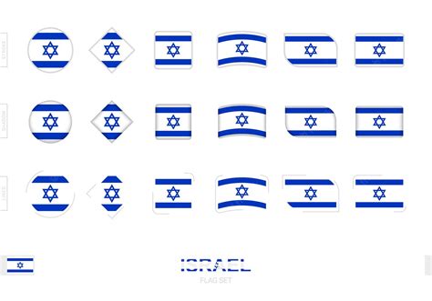 Premium Vector | Israel flag set, simple flags of israel with three different effects.