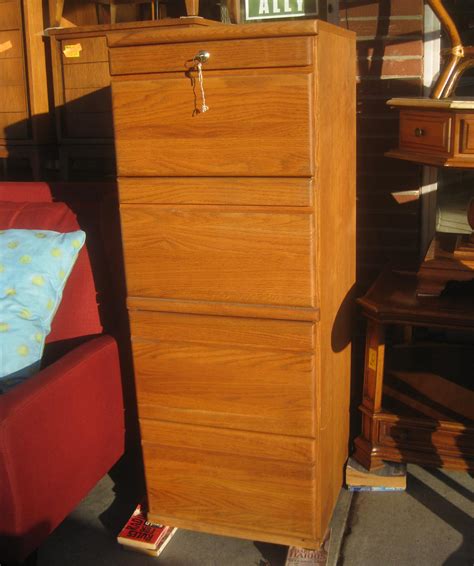 UHURU FURNITURE & COLLECTIBLES: SOLD - Locking Wooden File Cabinet - $90