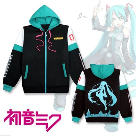 Aliexpress.com : Buy VOCALOID Hatsune Miku Hoodie Cosplay Costume Long Sleeve Cardigan Hooded ...