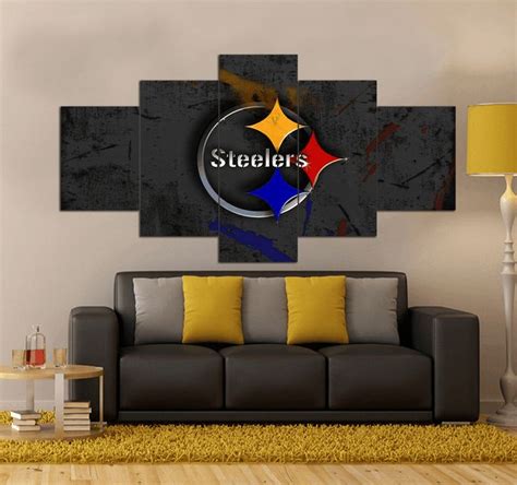 Pittsburgh Steelers Canvas Wall Art Decor - 5 Piece Canvas Art Set - F in 2020 | Canvas art wall ...