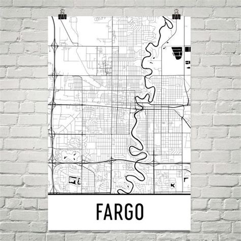 Fargo Map Fargo Art Fargo Print Fargo ND Poster Fargo Wall | Etsy | Street map art, Street map ...