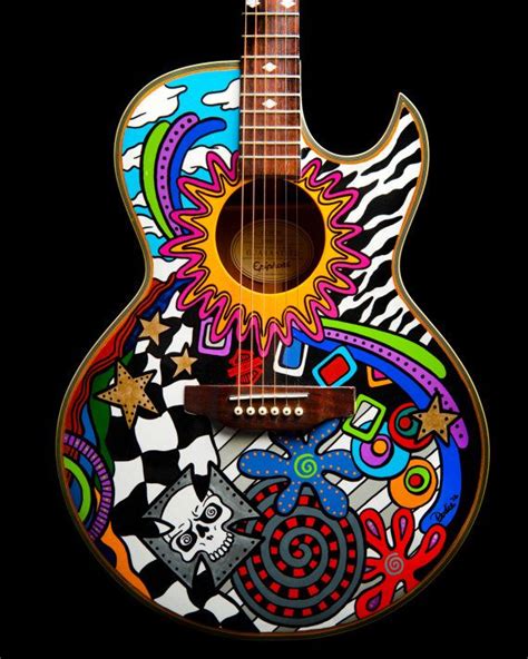 Hand Painted Guitar Custom Guitar Musical Instruments | Etsy | Guitar painting, Guitar artwork ...