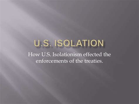 U.S. Isolationism